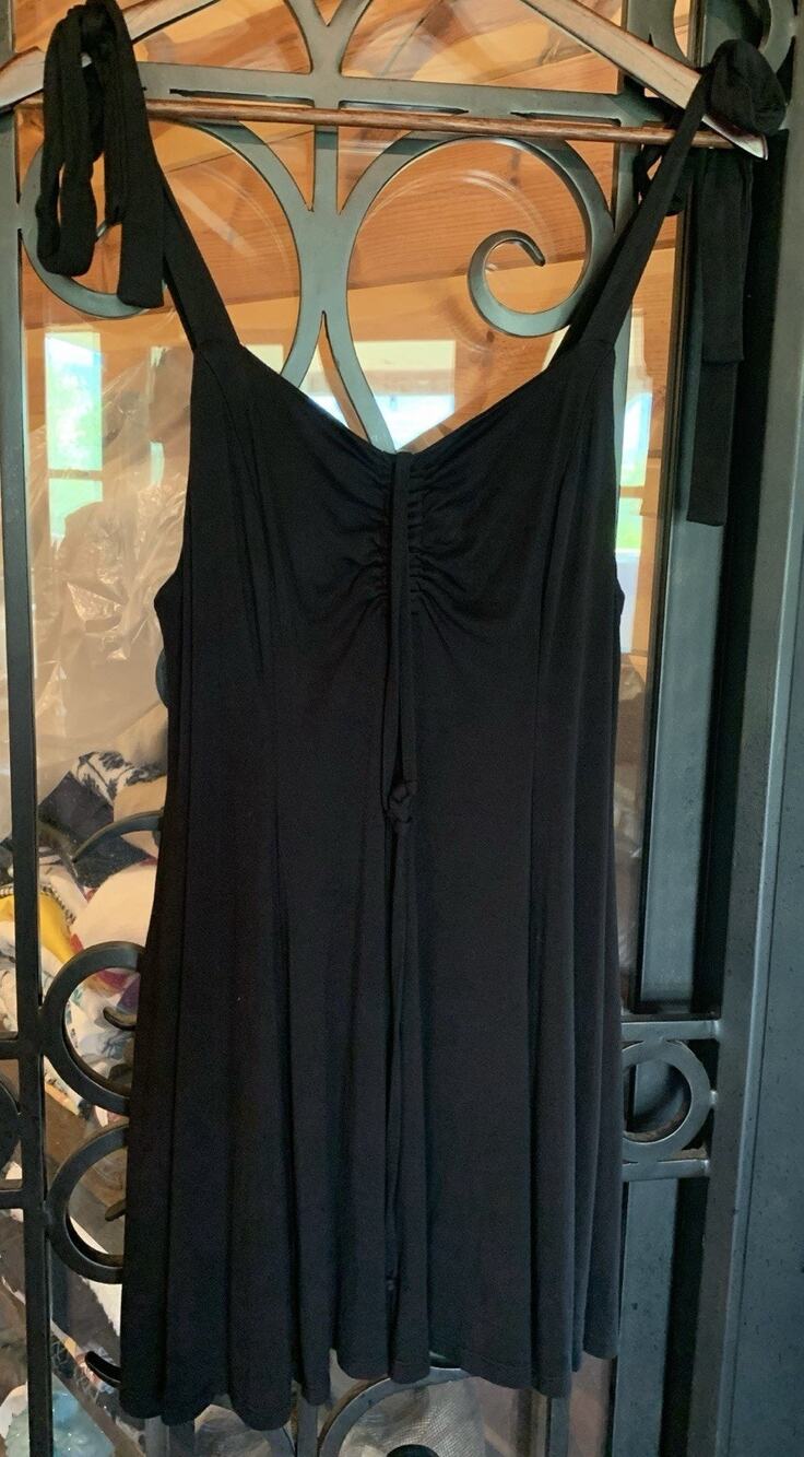 FOXBLOOD Lydia Mini Dress Tunic Top Black Goth Smocked Ruched Size 2XL